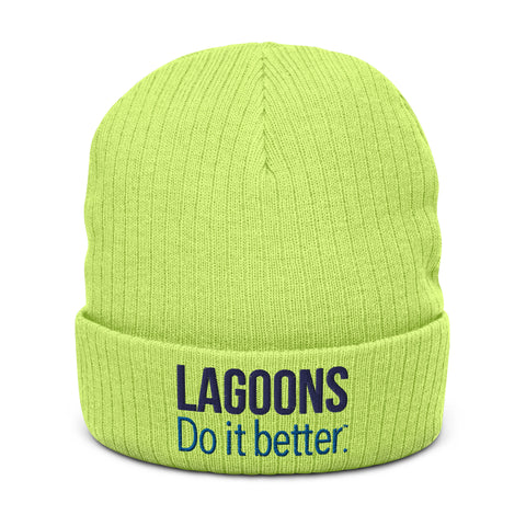 Lagoons Do It Better Ribbed Knit Beanie