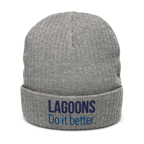 Lagoons Do It Better Ribbed Knit Beanie