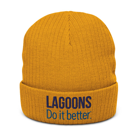 Lagoons Do It Better Ribbed Knit Beanie